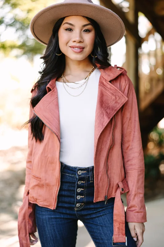 Push Through Rust Orange Suede Jacket