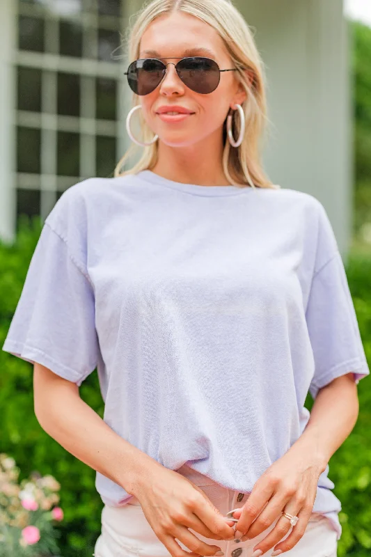 Need To Know Lilac Purple Boyfriend Tee