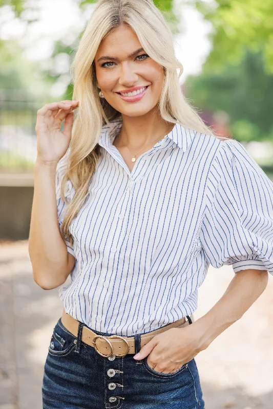 East Coast Class White Striped Button Down