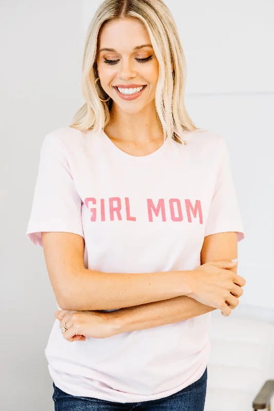 Girl Mom Light Pink Graphic Tee