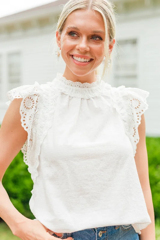 Ongoing Love White Eyelet Top