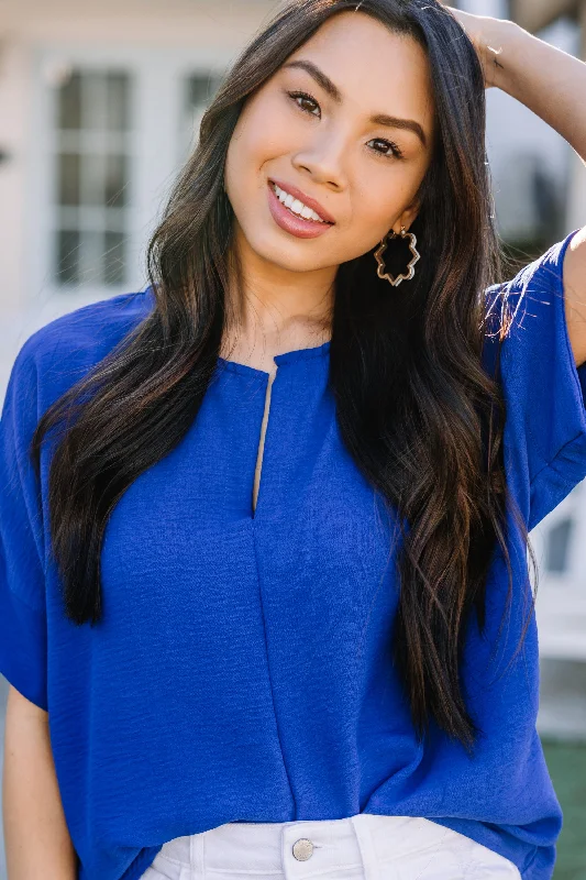 The Slouchy Royal Blue Relaxed Top