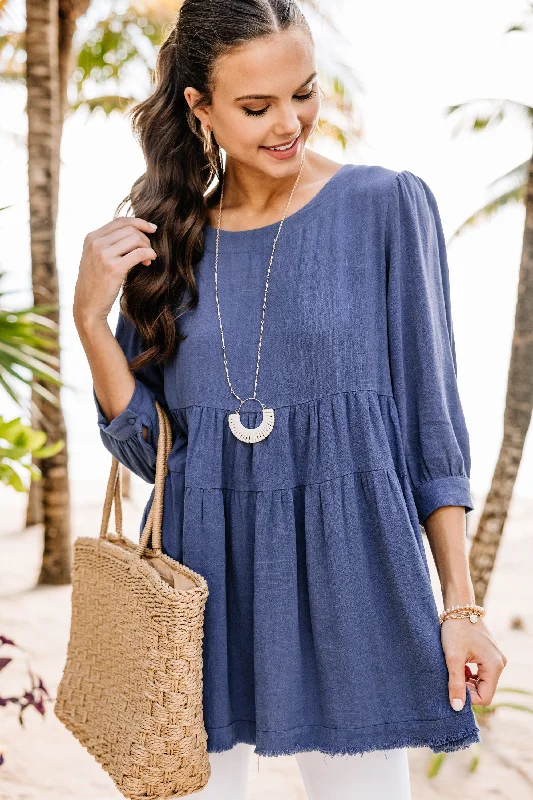 Make You Better Denim Blue Tiered Tunic