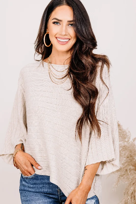 Do Anything For You Ivory White Ribbed Sweater