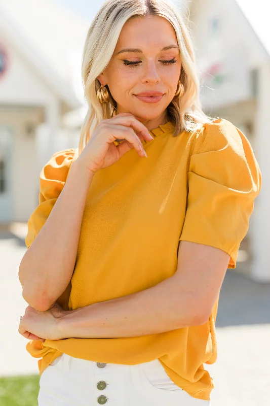 Spend Some Time Marigold Yellow Blouse