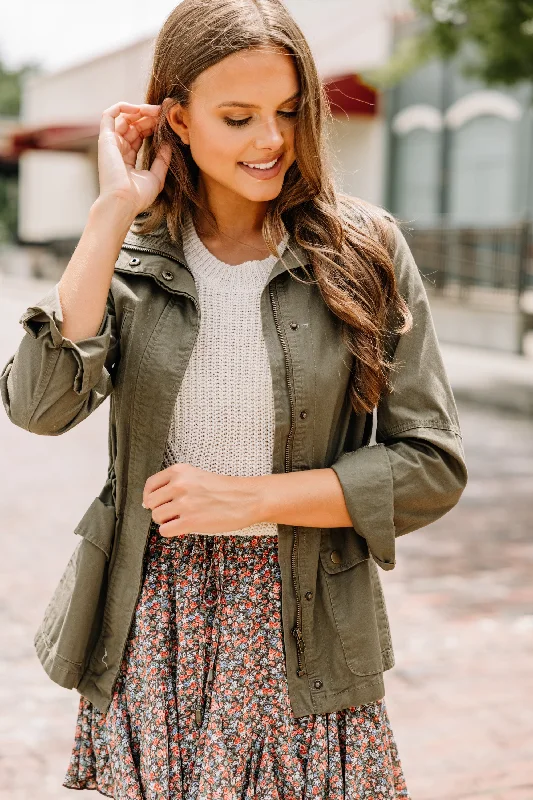 Fight For Love Olive Green Utility Jacket