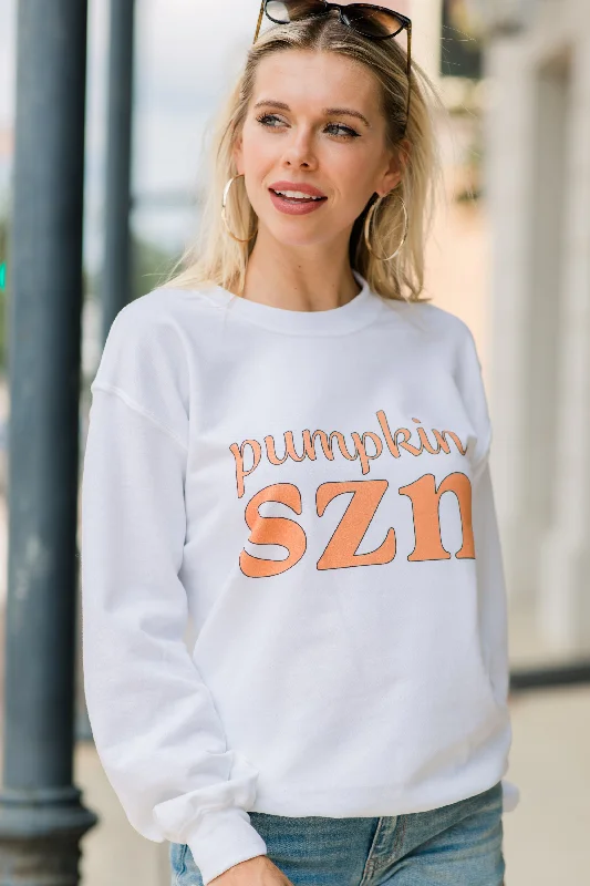 Pumpkin SZN White Graphic Sweatshirt