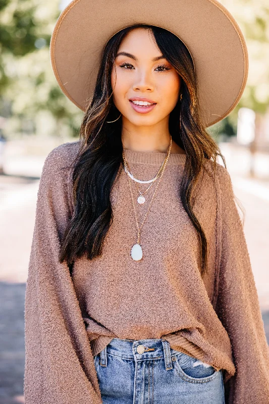 Better Than Basic Mocha Brown Textured Sweater