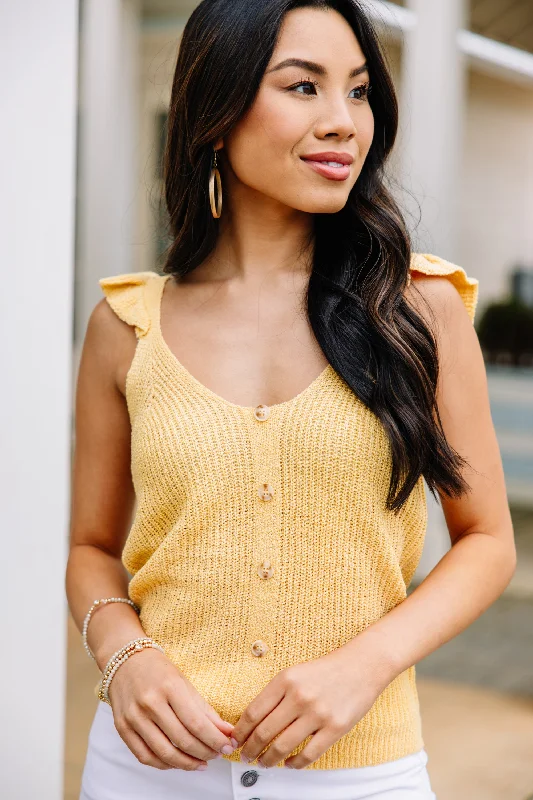 Stay With You Yellow Knit Tank