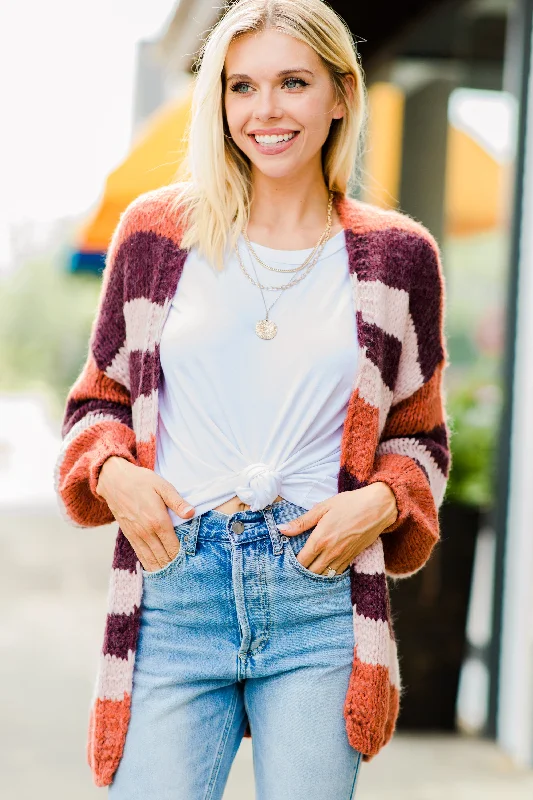 Safe Travels Sedona Pink Striped Cardigan