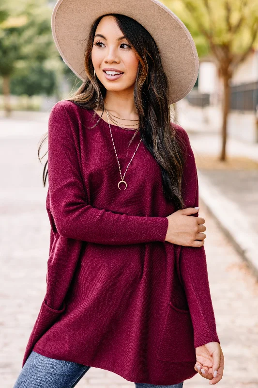 Loving My Life Wine Red Pocket Tunic