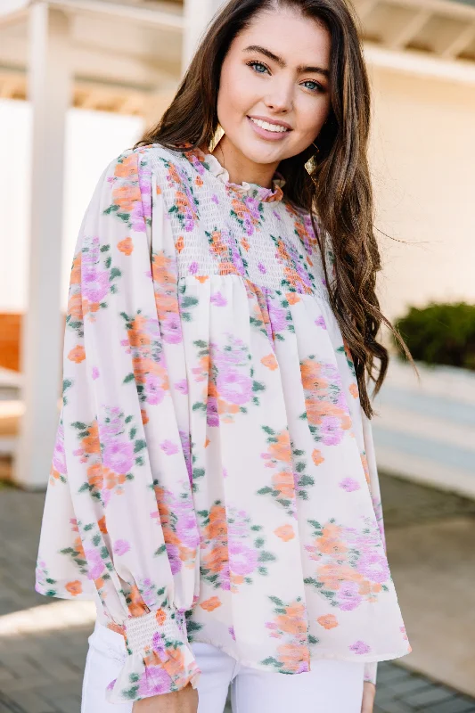 You Name It Lavender Purple Floral Blouse