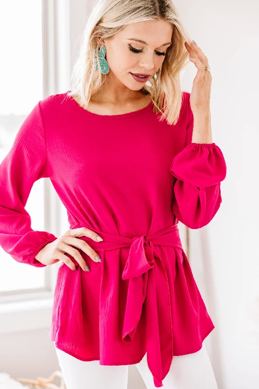 What It's All About Fuchsia Pink Tied Top