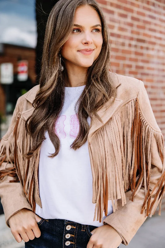 On The Wild Side Tan Fringe Jacket