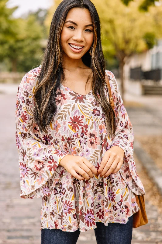 Make A Way Cream White Floral Top