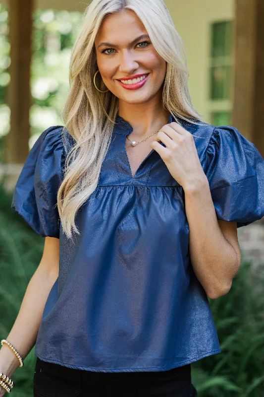 Pinch: Back To You Navy Blue Blouse