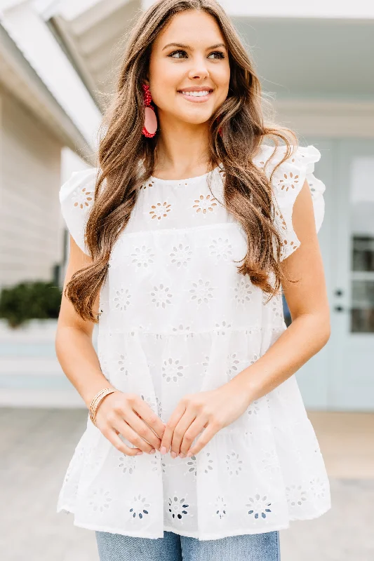 Sweet Personalities White Eyelet Blouse