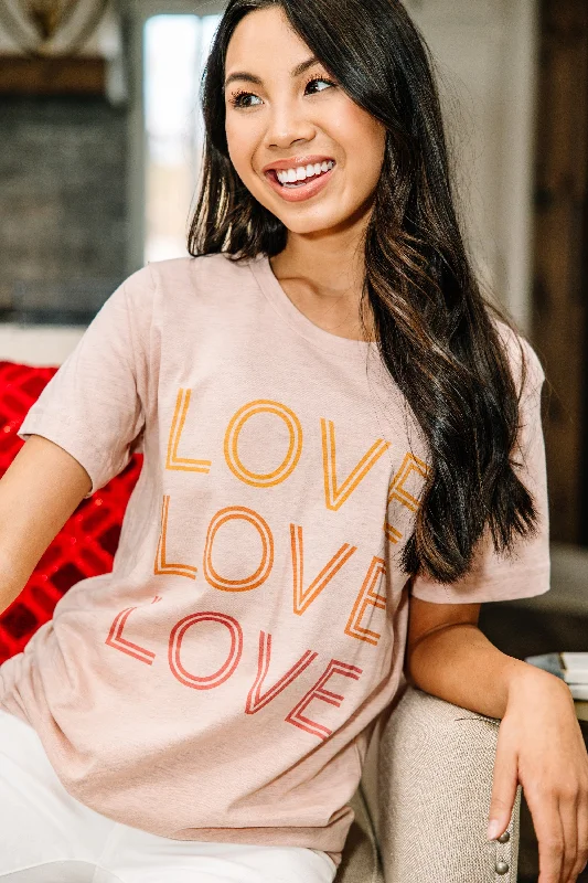 Love Love Love Heather Peach Graphic Tee