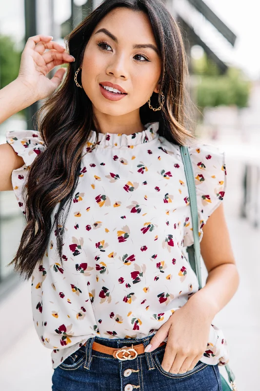 Live For You Cream Floral Blouse