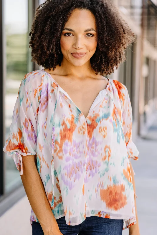 Looking At You Light Pink Watercolor Blouse