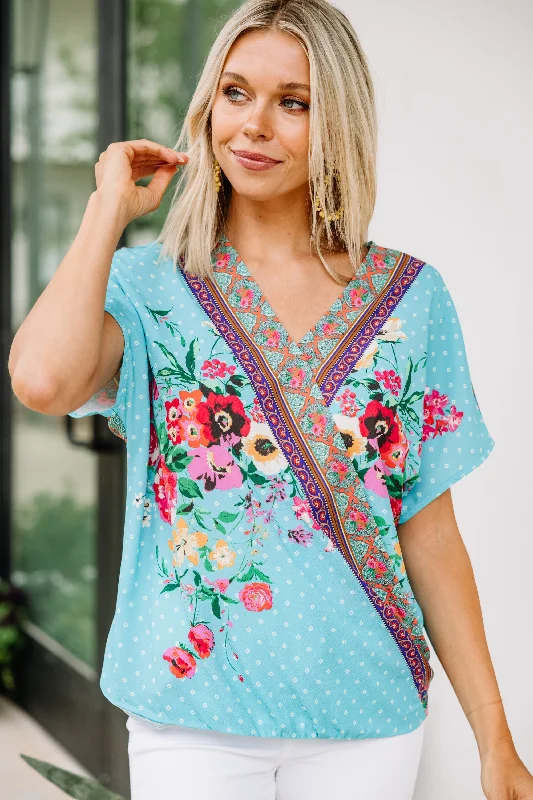 Made You Look Mint Green Floral Blouse