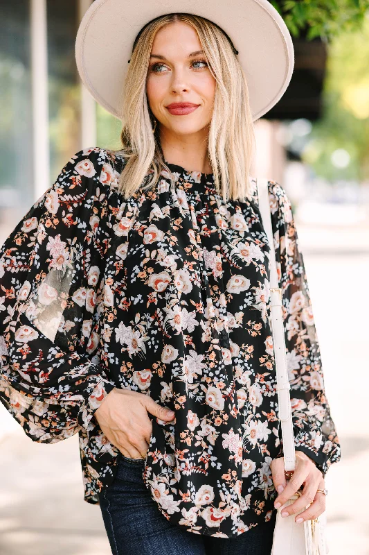 Day By Day Black Floral Blouse