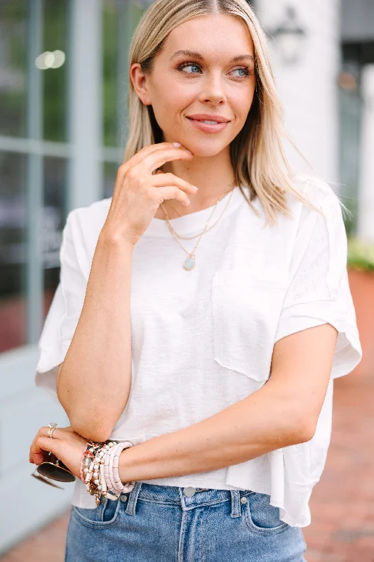 On Your Level White Boxy Tee