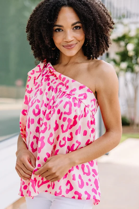 Out On Your Own Peach Pink Leopard Tank