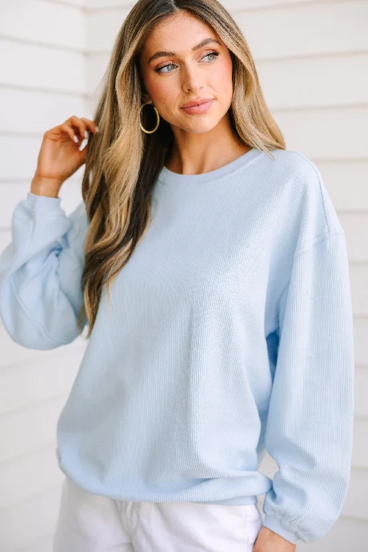 Get Together Light Blue Corded Sweatshirt