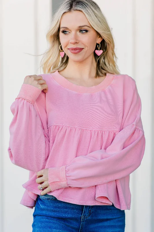 Stick To Your Truth Dusty Coral Pink Babydoll Top