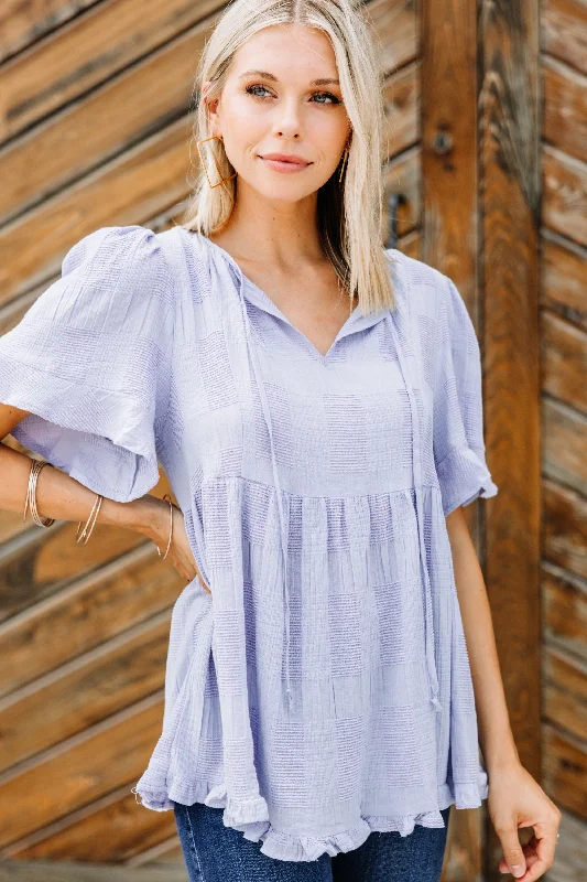 At This Point Periwinkle Purple Babydoll Top