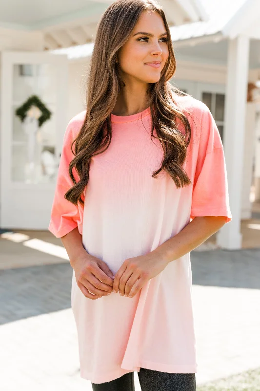 On The Move Coral Pink Ombre Top