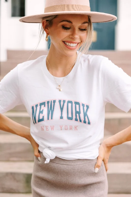 New York NY White Graphic Tee