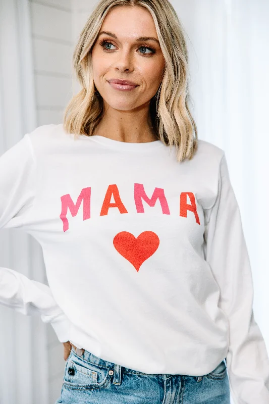 Mama Love White Graphic L/S Tee