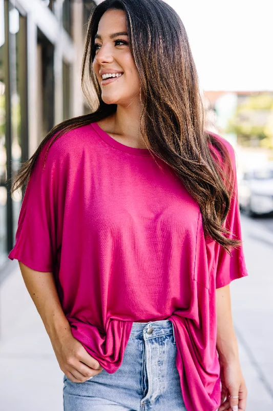 On Your Time Rose Pink Oversized Top