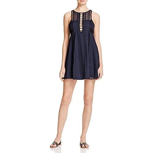 Free People Womens Ladder Stich A-Line Mini Dress