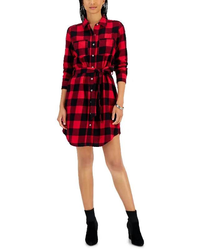 Women's Plaid Shirtdress