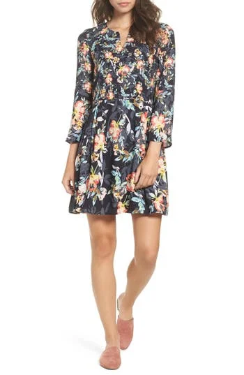 French Connection Womens Delphine Floral Print Wear To Work Dress