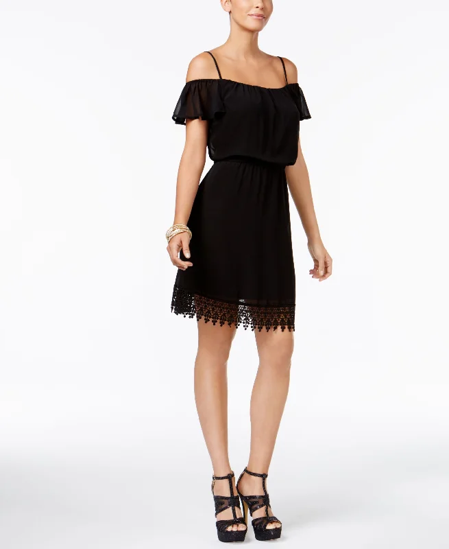 Thalia Sodi Lace Off The Shoulder Blouson Dress