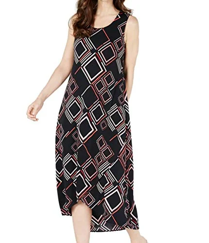 Geo-Print Tulip-Hem Dress