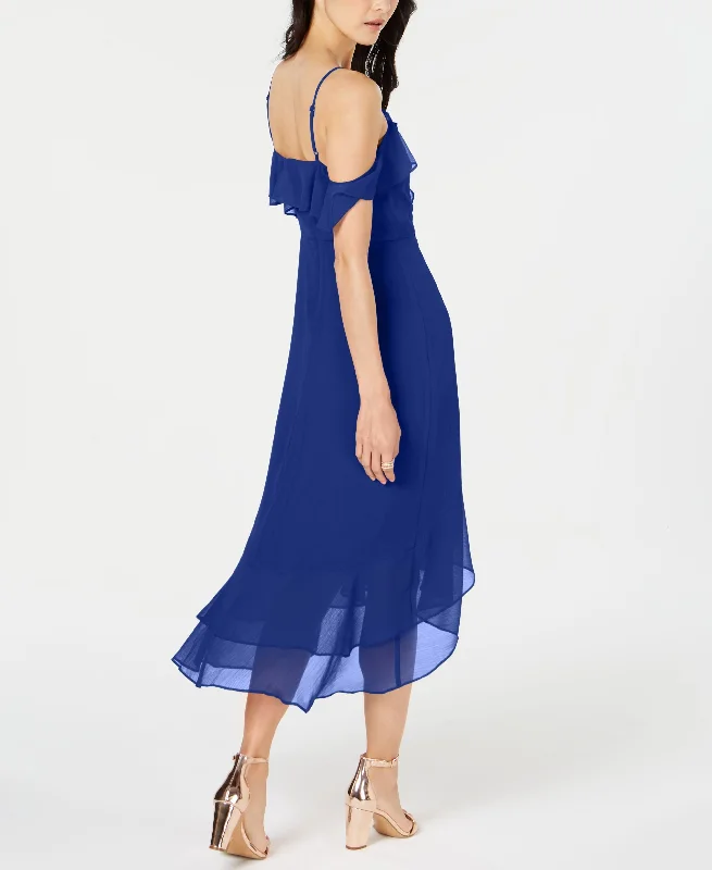 INC Solid Cold-Shoulder Midi Dress