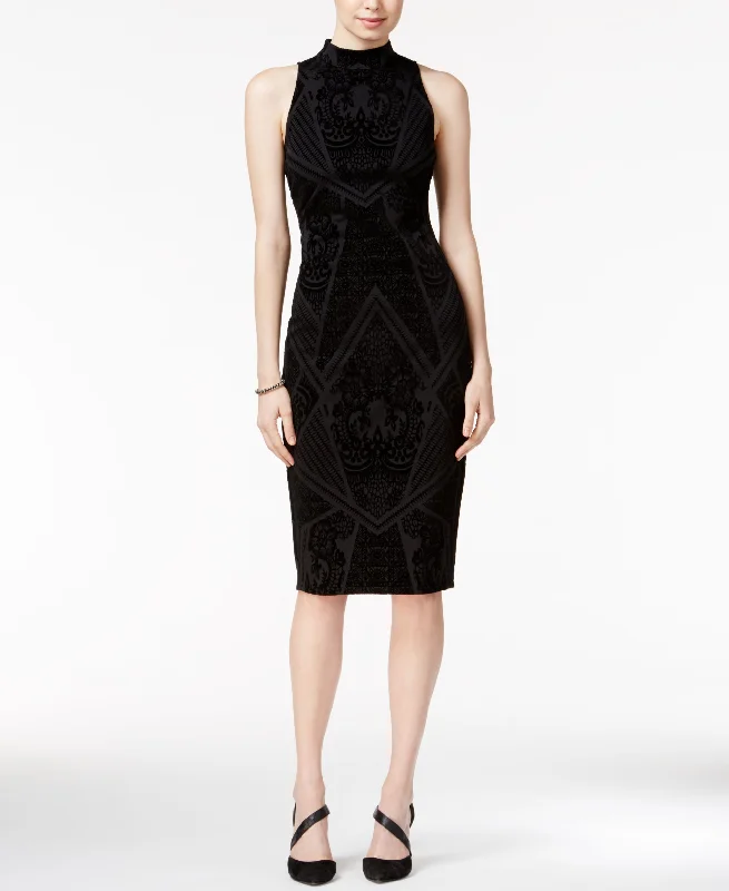 Bar III Velvet Pattern Sheath Dress