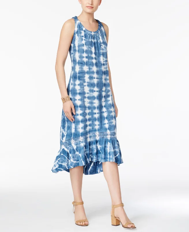 Style & Co Ruffle Hem Tie Dyed Dress