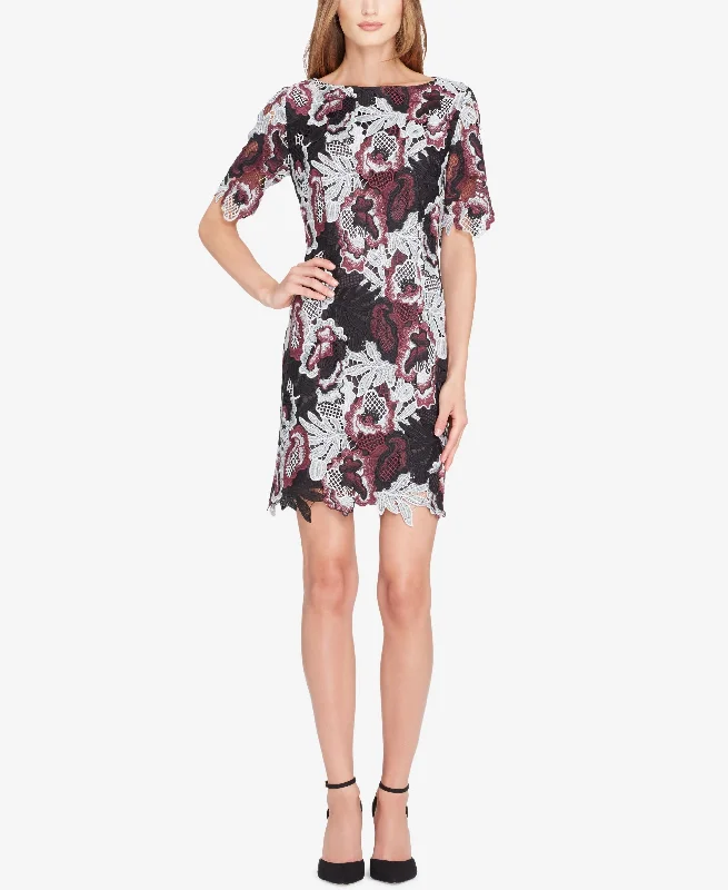 Tahari Asl Scalloped Lace Sheath Dress