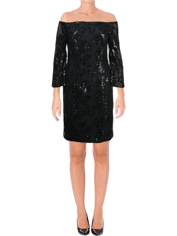 Lauren Ralph Lauren Sequined Off-The-Shoulder Dress