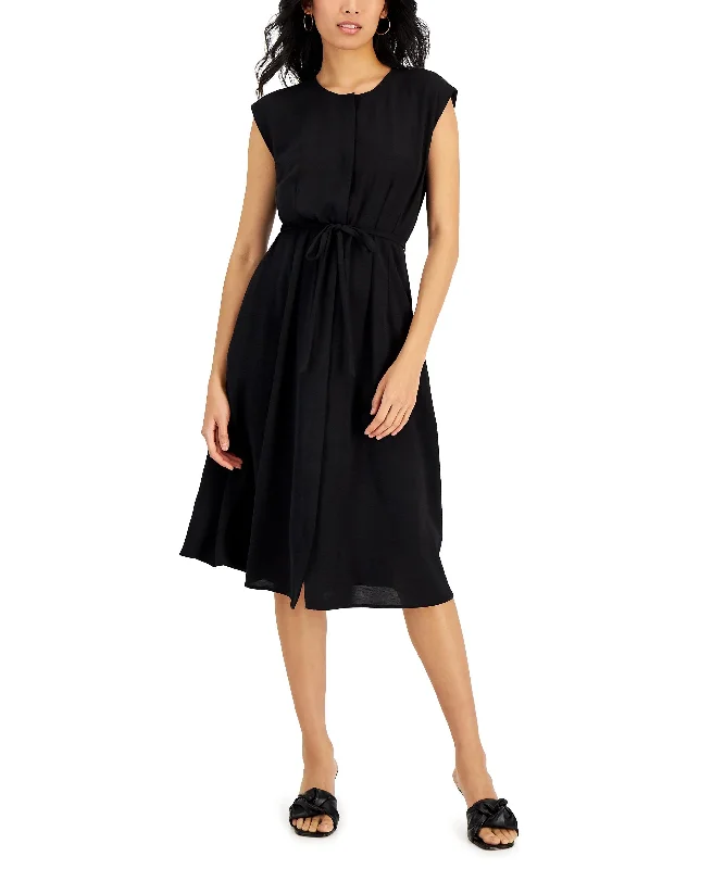 Alfani Womens Cap Sleeve Shirtdress