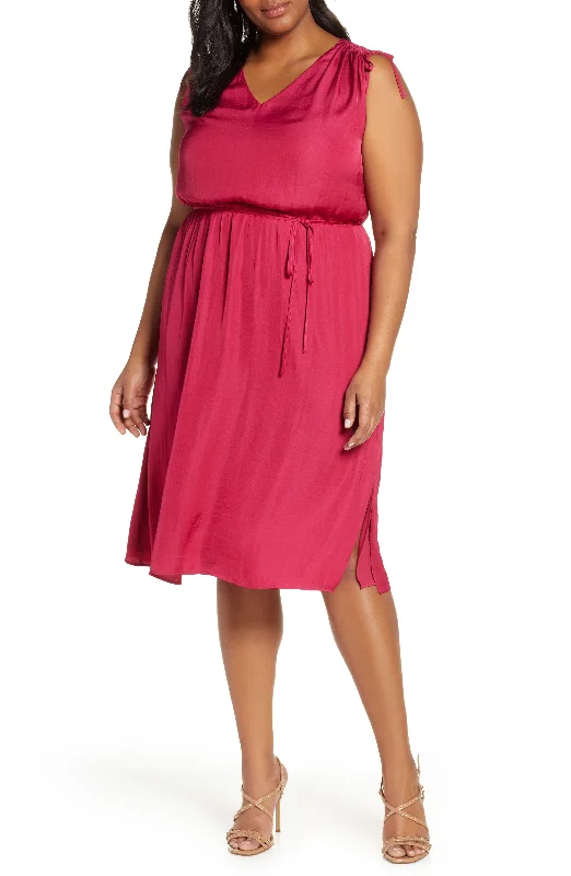 Plus Size Womens Vince Camuto Tie Shoulder Dress