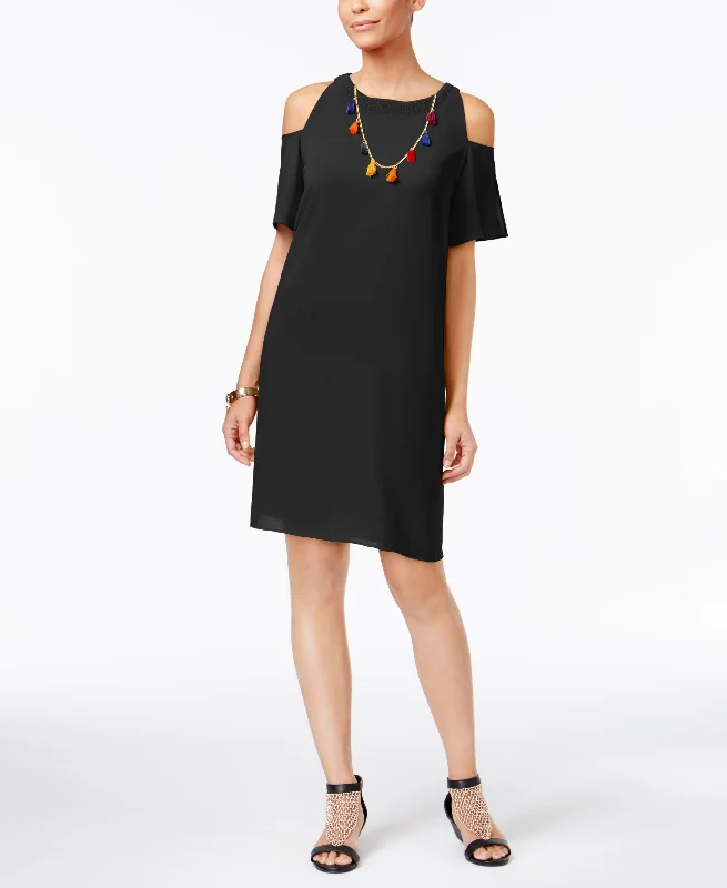 Thalia Sodi Cold Shoulder Necklace Dress