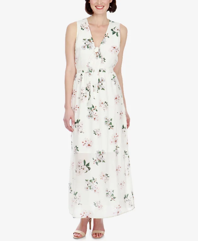 Lucky Brand Silk Floral Print Maxi Dress