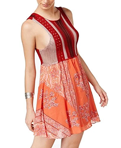 Free People Womens Katies Crochet A-Line Dress